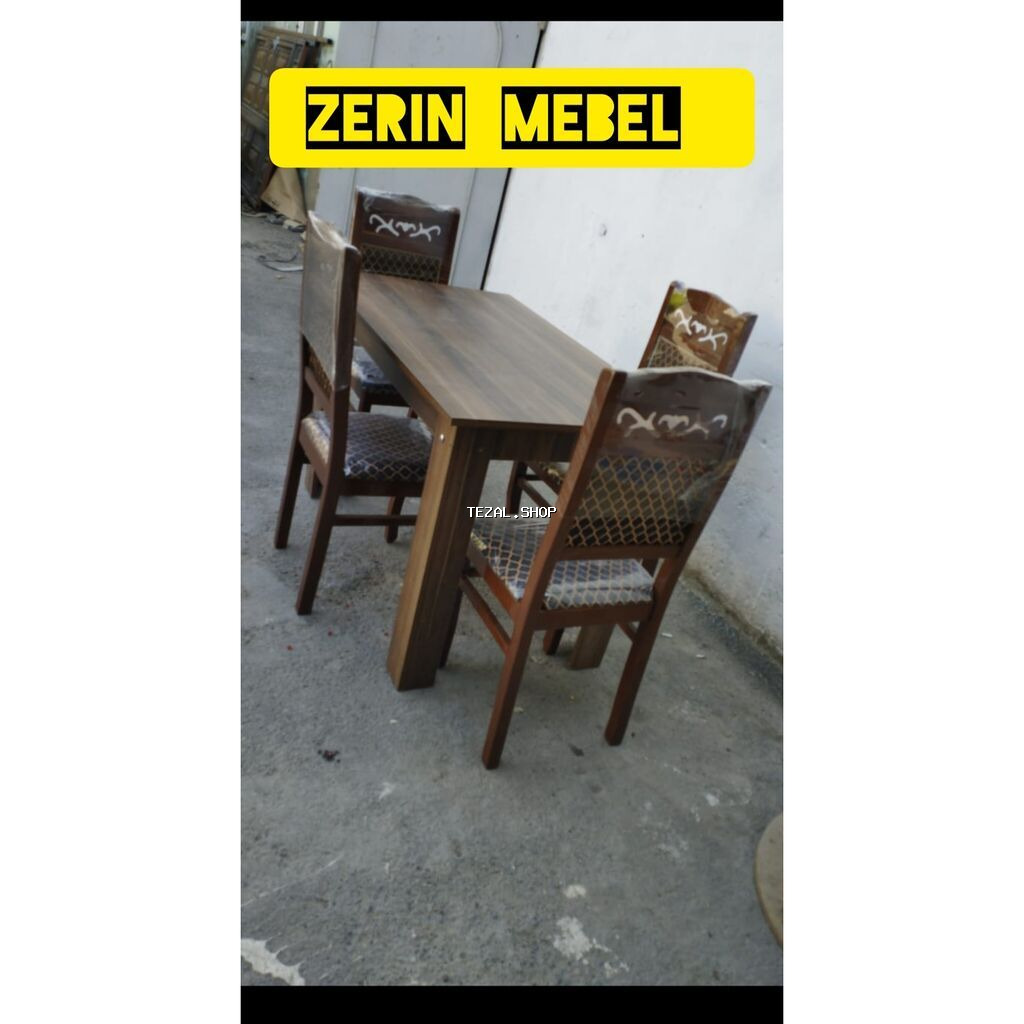 Qonaq otağı üçün, Yeni, Açılmayan, Dördbucaq masa, 4 stul - şəkil 2