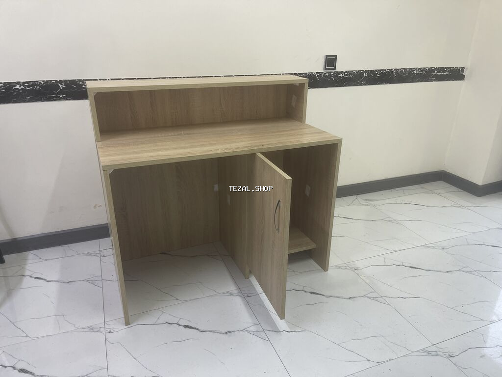 Laminatdan hazırlanmış resepsiyon/registrasiya masası. - Təbii ağac - şəkil 2