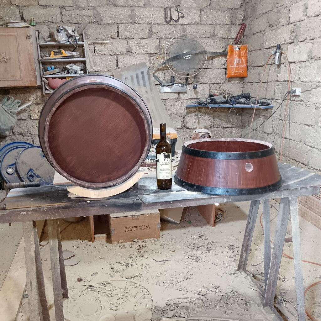 Dekorativ yumru dolab-çəllək, sifarişlə hazırlanması. Restoran bar - şəkil 2