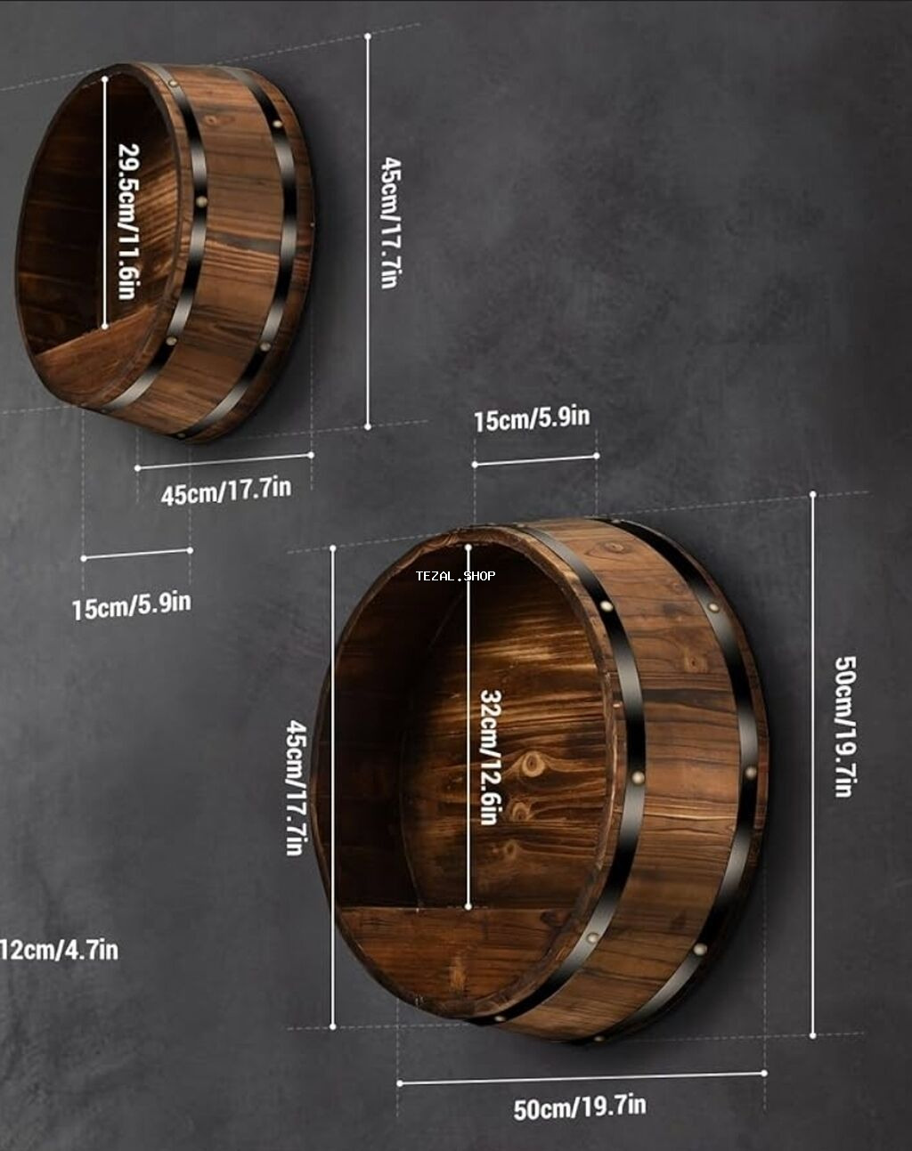 Dekorativ yumru dolab-çəllək, sifarişlə hazırlanması. Restoran bar - şəkil 5