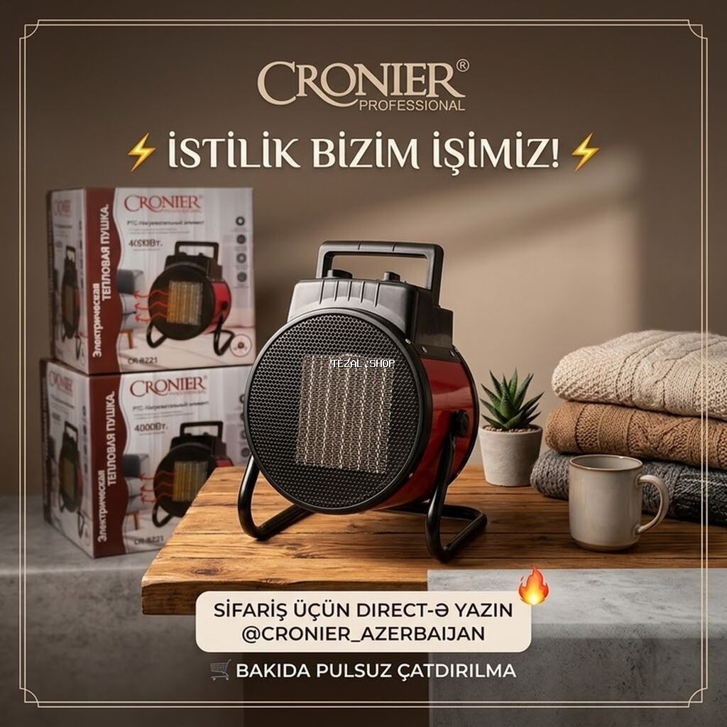 Cronier Professional elektrikli fan isidici - Model: PTC Masazır — TezAl.shop