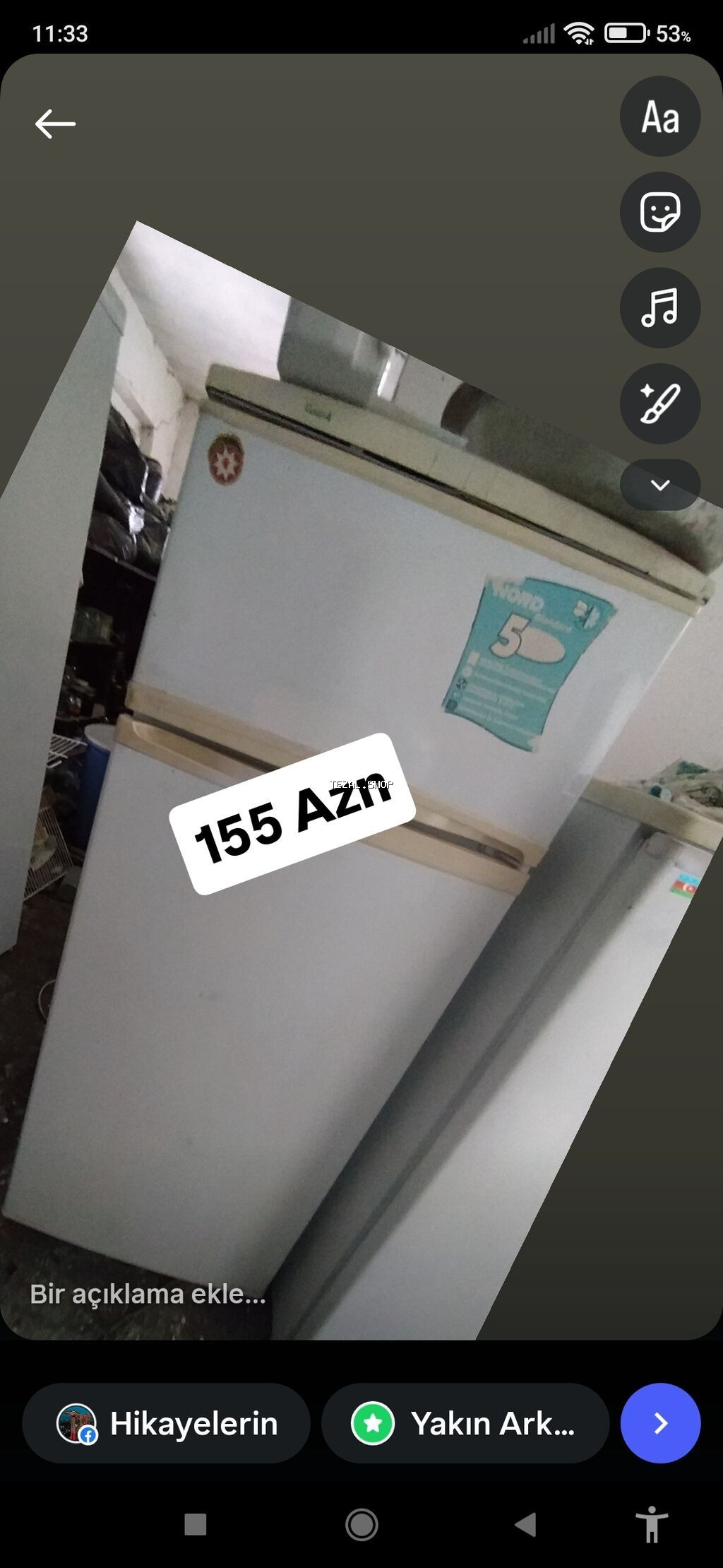 Məhsul: 2 ədəd iki qapılı soyuducu - Ağ rəng, yuxarıda dondurucu - şəkil 2