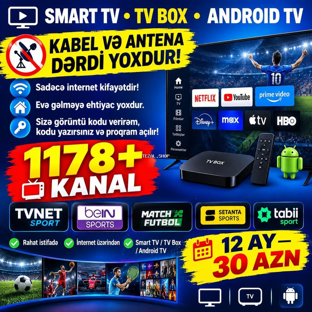 SMART TV / TV BOX / ANDROID TV üçün onlayn TV xidməti