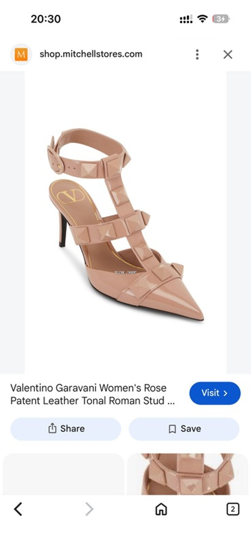 Valentino Garavani qadın ayaqqabısı – Rose rəngli patent (laklı) dəri - şəkil 3
