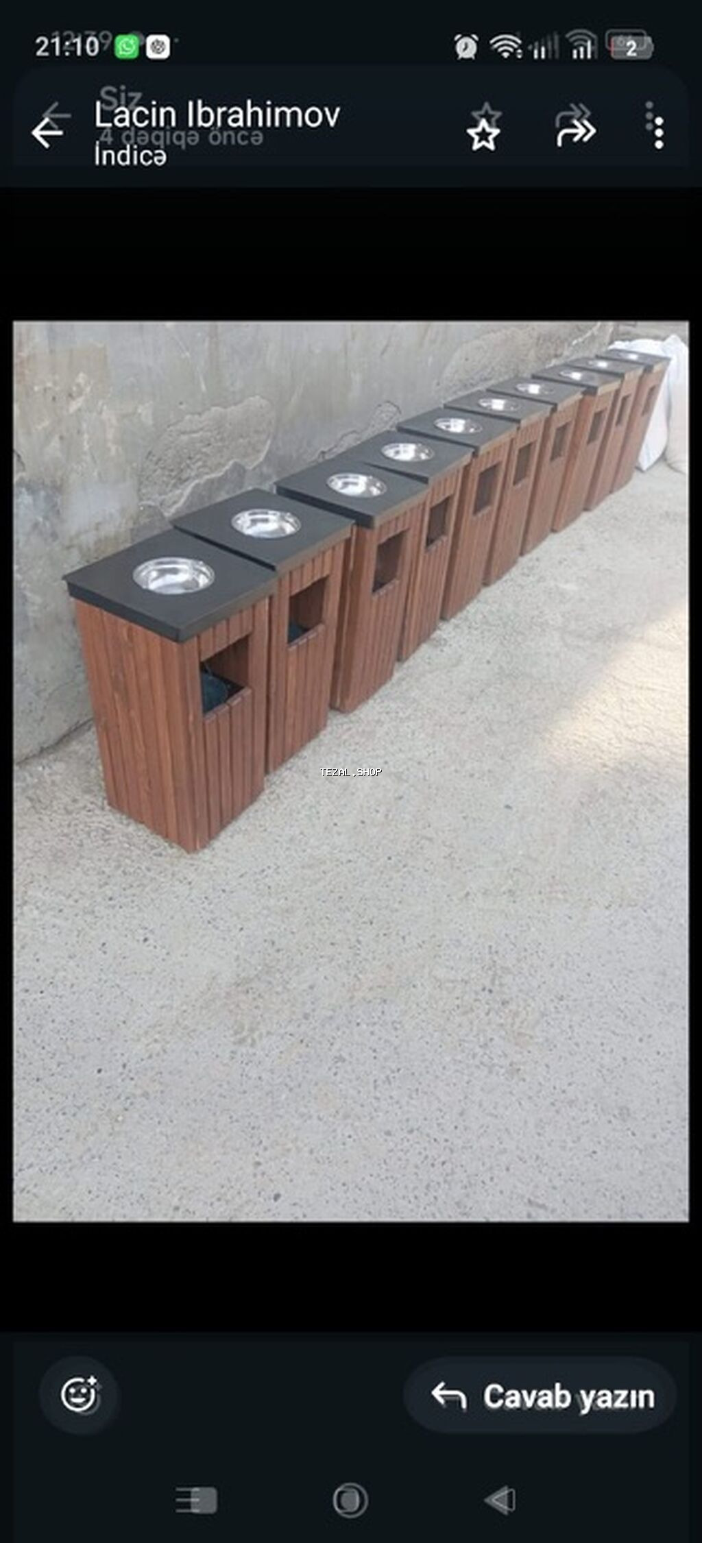 Məhsul: Taxta üzlü zibil qutuları (üstü metal küllük/siqaret qutusu - şəkil 3
