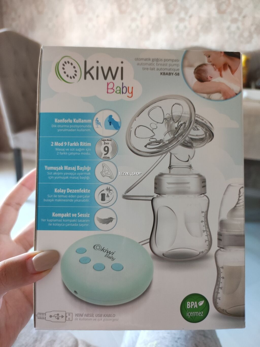 Yeni südsagan ( молокоотсос) Kiwi elektrik ( avtomatik) süd sagan
