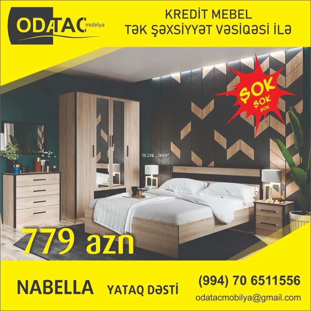 İkinəfərlik çarpayı, Dolab, Komod, 2 tumba, Azərbaycan, Yeni - şəkil 3