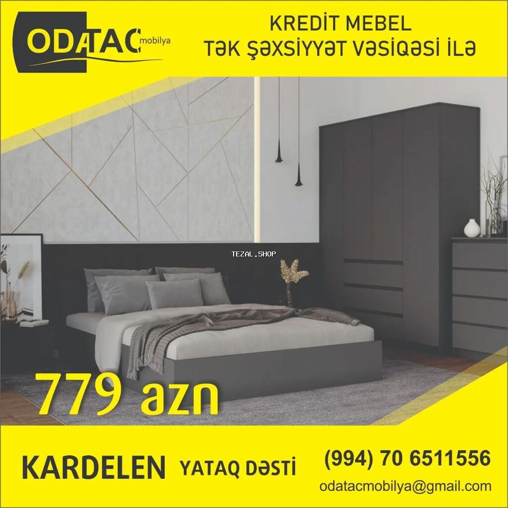 İkinəfərlik çarpayı, Dolab, Komod, 2 tumba, Azərbaycan, Yeni - şəkil 5