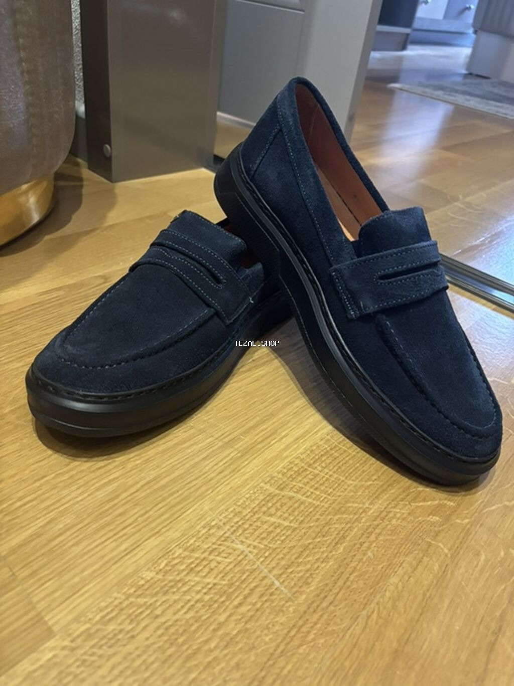Məhsul: Kişi mokasinləri (lofer) - Rəng: Tünd göy (navy) - Material