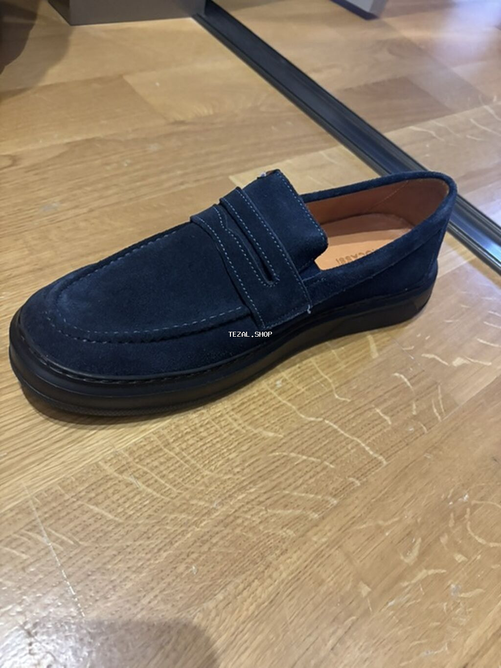 Məhsul: Kişi mokasinləri (lofer) - Rəng: Tünd göy (navy) - Material - şəkil 5
