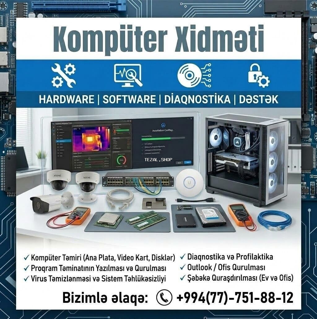 Kompyuter və İT Xidmətləri - Hardware və Software dəstəyi -