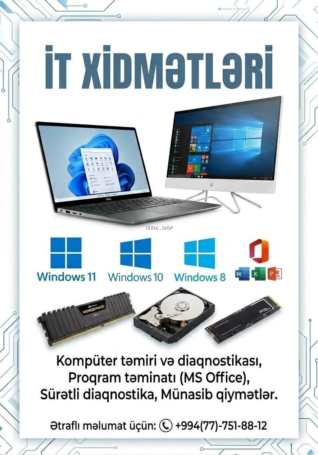Kompyuter və İT Xidmətləri - Hardware və Software dəstəyi - - şəkil 3