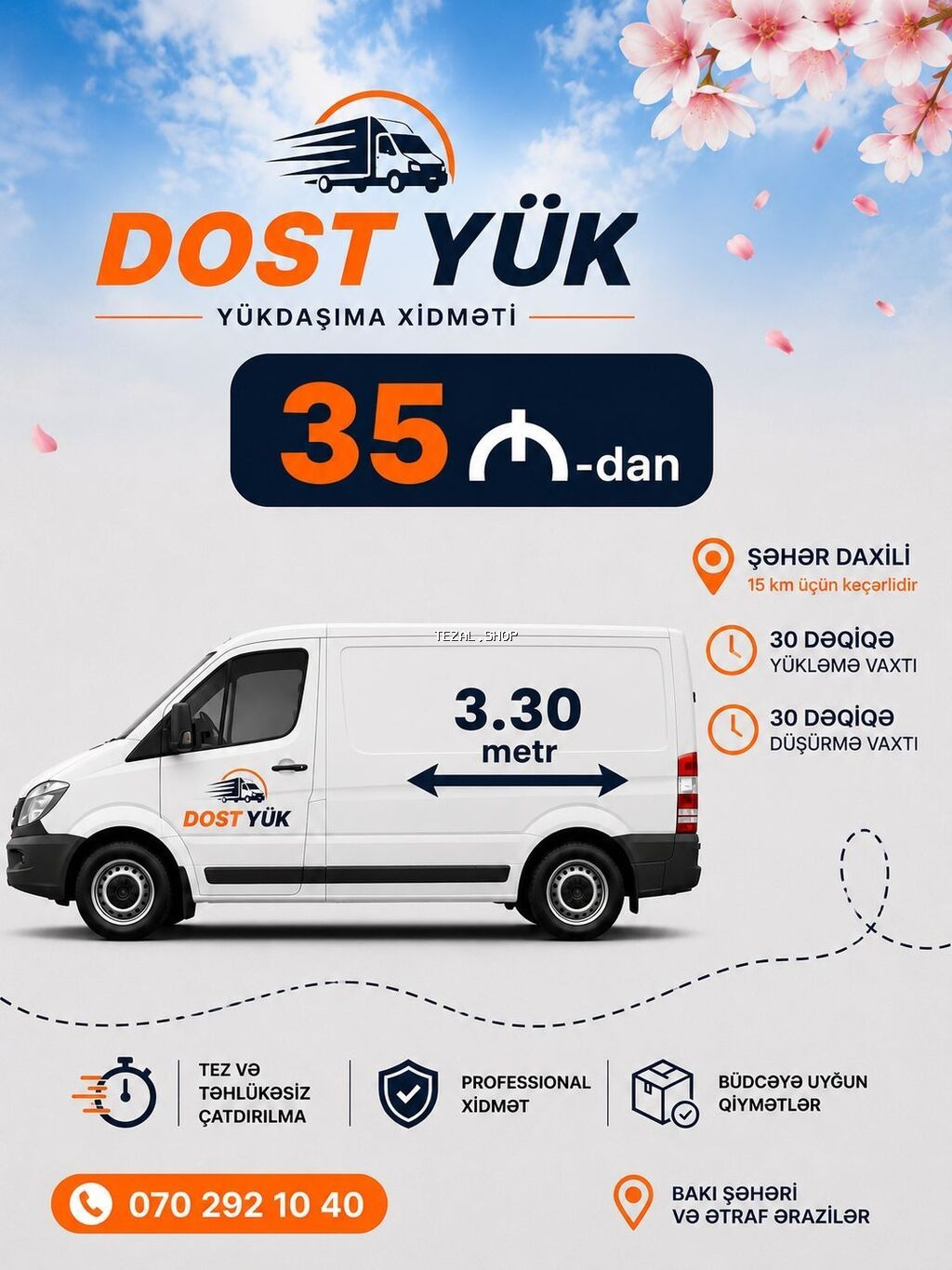DOST YÜK – yükdaşıma xidməti Xidmətlər: - Ev əşyalarının daşınması - - şəkil 3