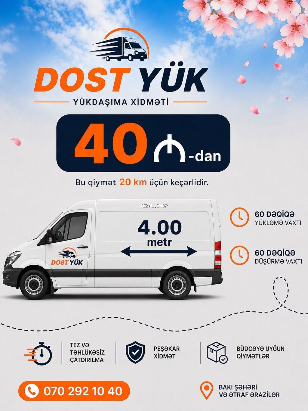 DOST YÜK – yükdaşıma xidməti Xidmətlər: - Ev əşyalarının daşınması - - şəkil 4