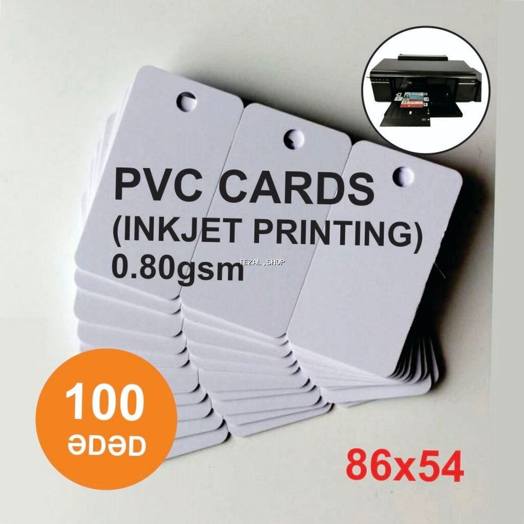 Epson, HP, Canon printerlərində çap etmək üçün 86*54mm parlaq 3-lü PVC