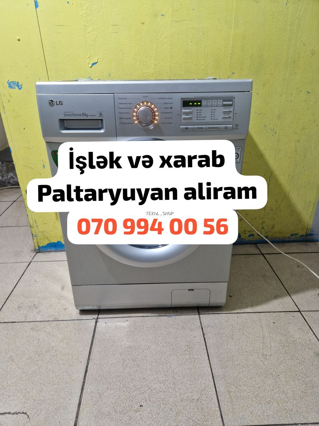 Işlək və xarab paltaryuyan aliram . Şəkilini atin vatçapa