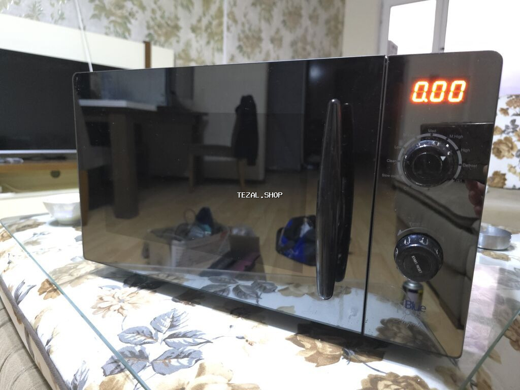 Mikrodalğalı soba – qara şüşə ön panel, LED displey və mexaniki - şəkil 2