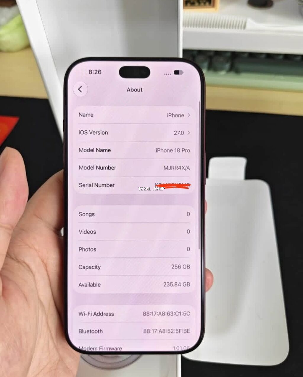 IPhone 18 Pro, 256 GB, Bordo, Zəmanət, Simsiz şarj, Face ID - şəkil 5