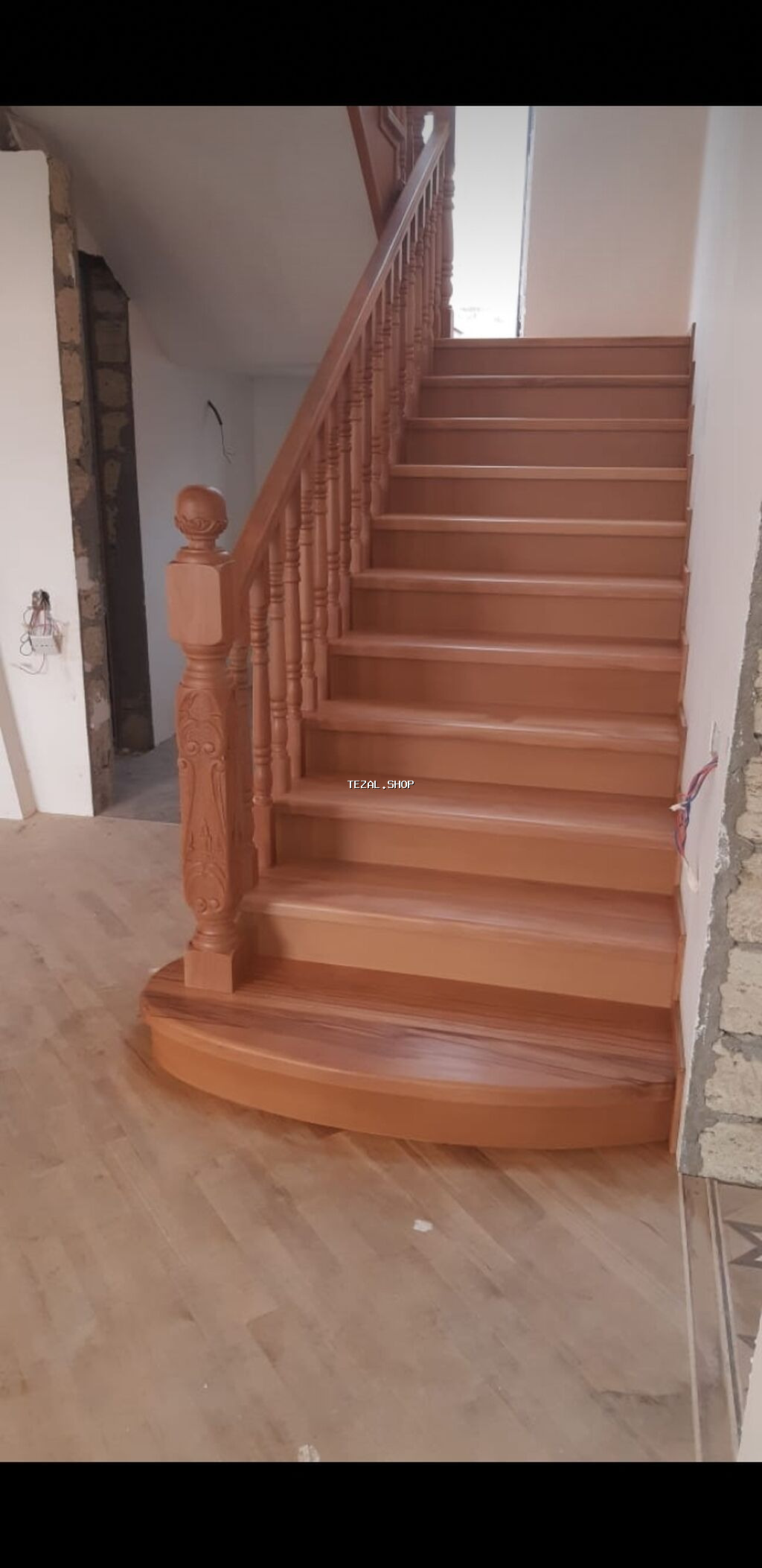 Ağac pilləkən istehsalı və quraşdırılması - Material: tam ağac - şəkil 3