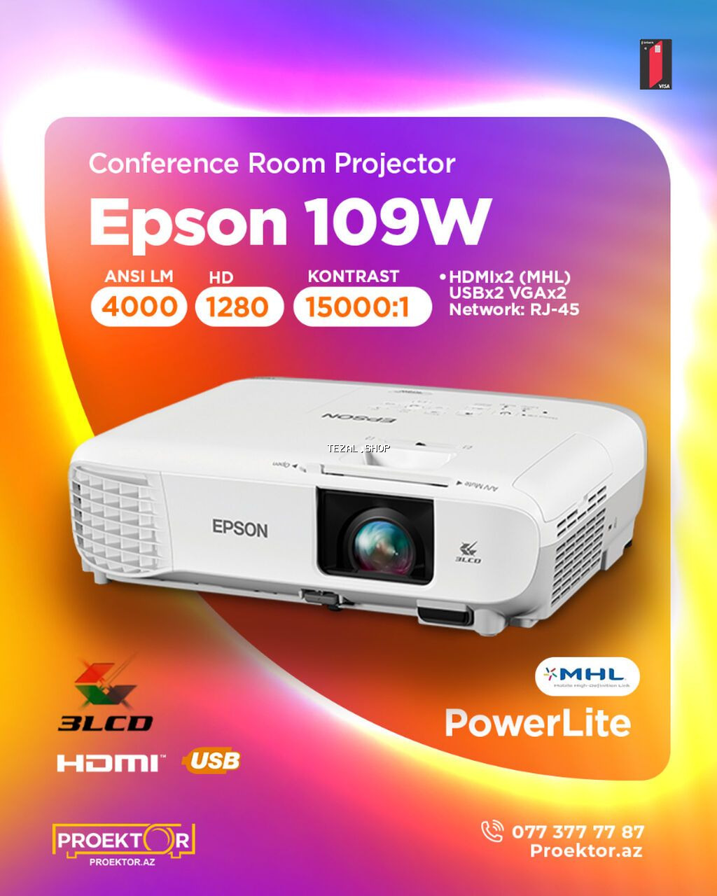 İşlənmiş Portativ Proyektor Epson, Ödənişli çatdırılma