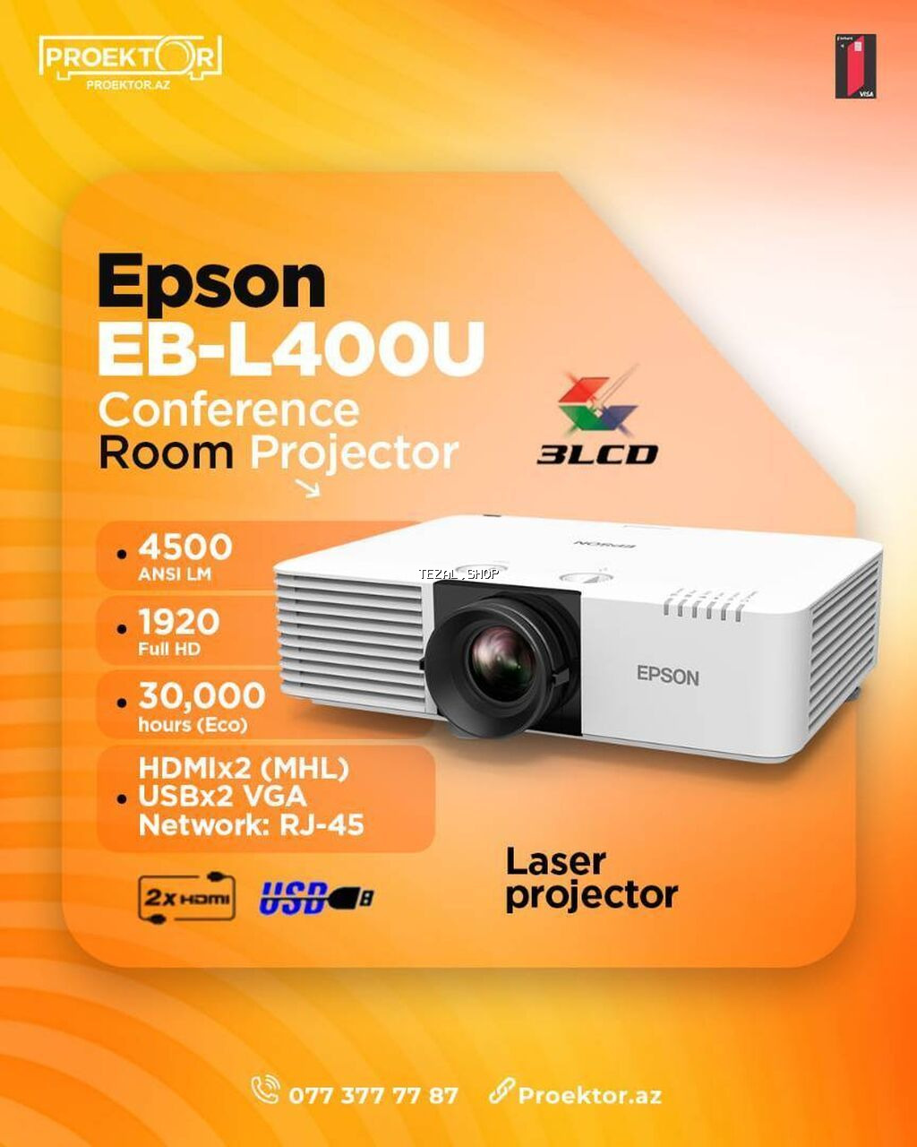 İşlənmiş Stasionar Proyektor Epson Bakı — TezAl.shop