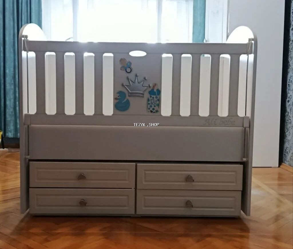 Oğlan və qız üçün, İşlənmiş, Dördbucaq, Beşik, Dəstsiz, Matras ilə, Yellənmə mexanizmsiz