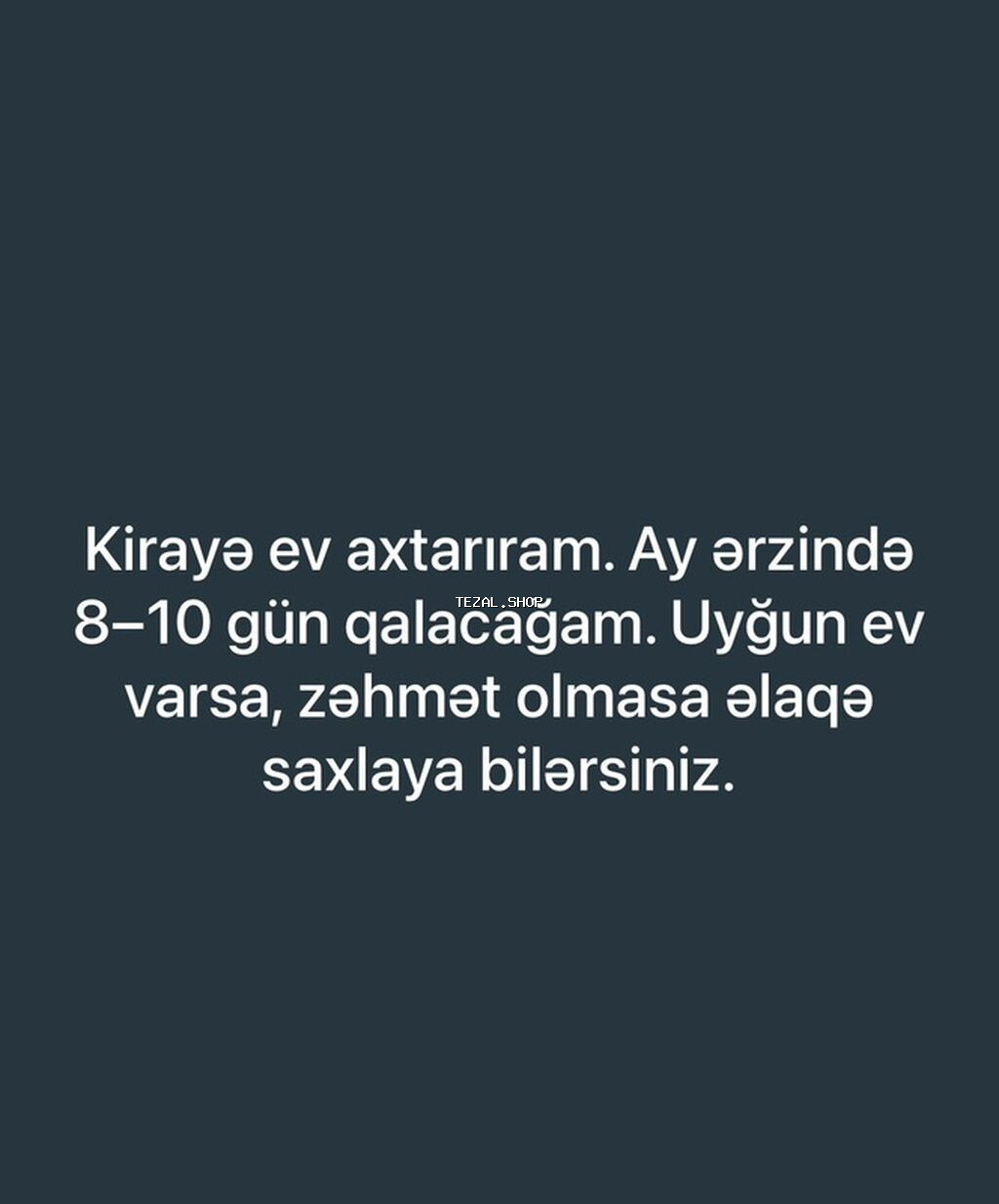 Kirayə ev axtarışı. Ay ərzində 8–10 gün qalmaq üçün uzunmüddətli ev Digah — TezAl.shop