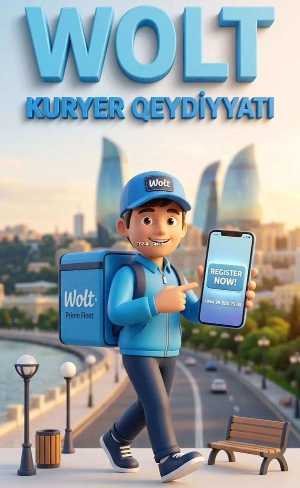 Piyada kuryer tələb olunur, İstənilən yaş, Təcrübəsiz, Gündəlik ödəniş