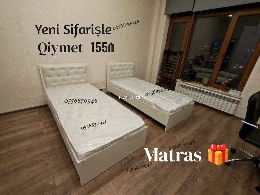 Yeni, Təknəfərlik çarpayı, Bazasız, Matras ilə, Siyirməsiz, Rusiya - şəkil 2