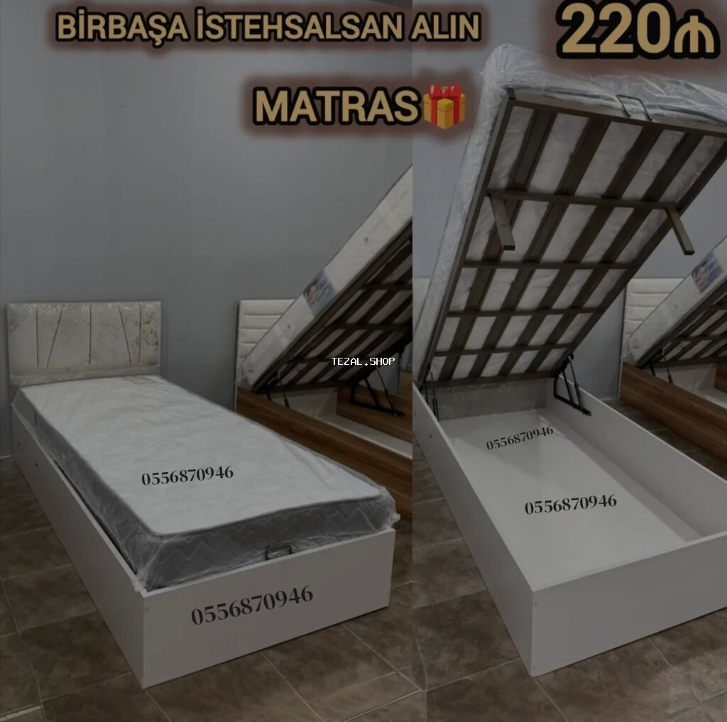 Yeni, Təknəfərlik çarpayı, Bazasız, Matras ilə, Siyirməsiz, Rusiya - şəkil 3