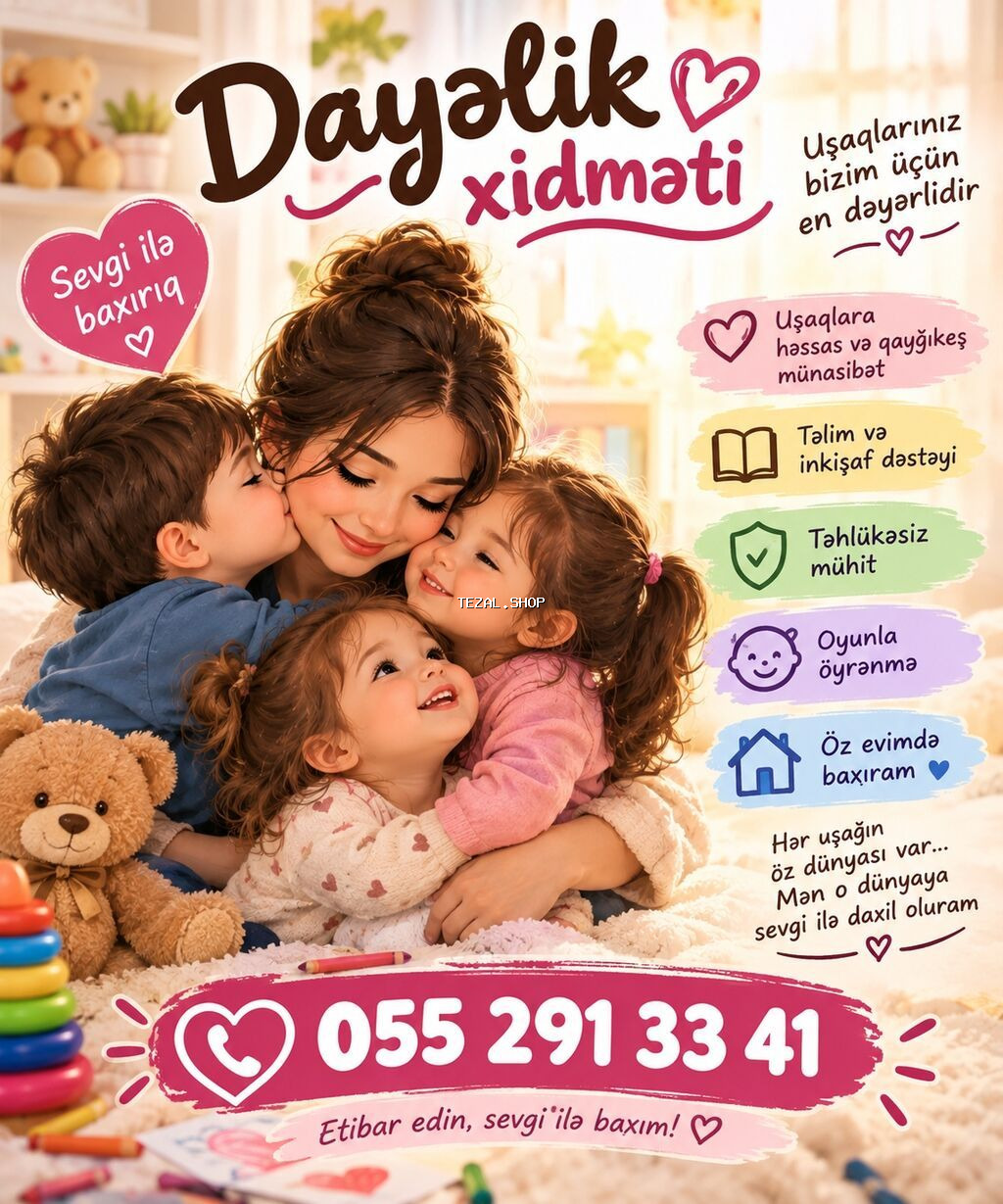 Dayəlik xidməti – sevgi ilə baxım - Uşaqlara həssas və qayğıkeş