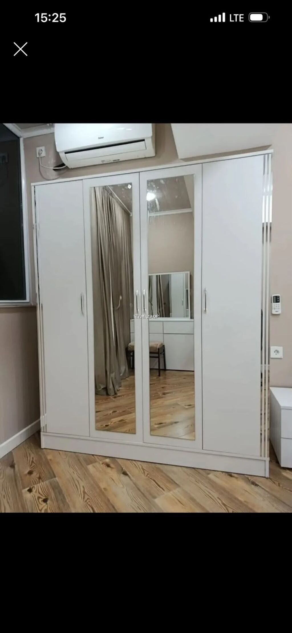 Yeni, 4 qapılı, Güzgülü, Bej, Açılan, Düz dolab - şəkil 5