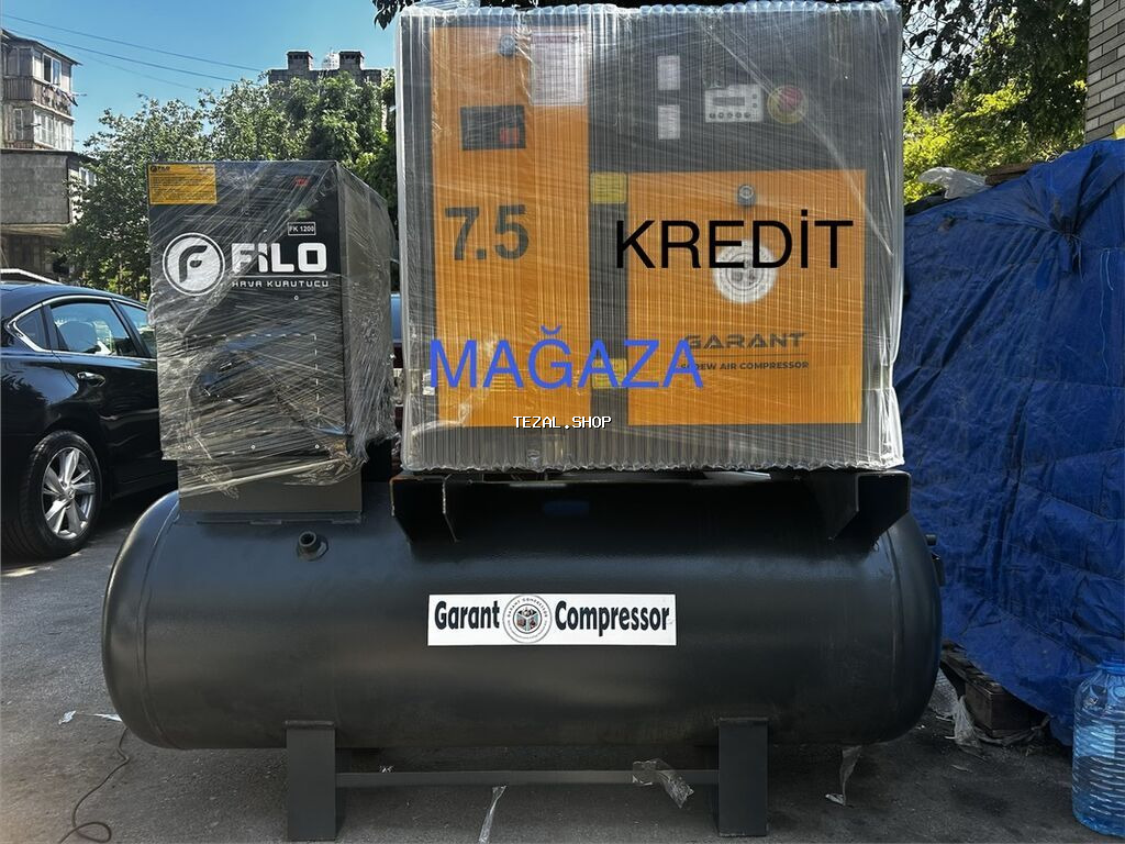 GARANT 7.5 vidalı hava kompressoru – komplekt şəkildə Texniki