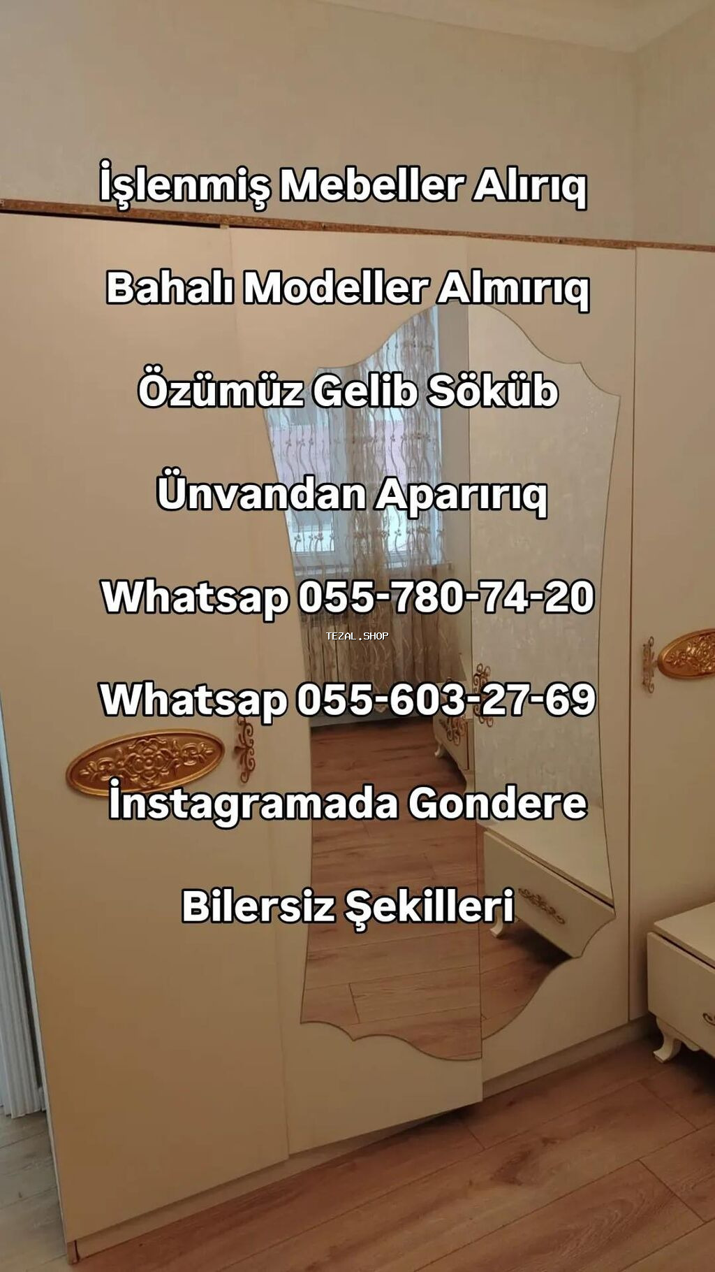 Ikinci El Mebeller Aliriq bahali mebeller almiriq şfoner taxt krovat - şəkil 3
