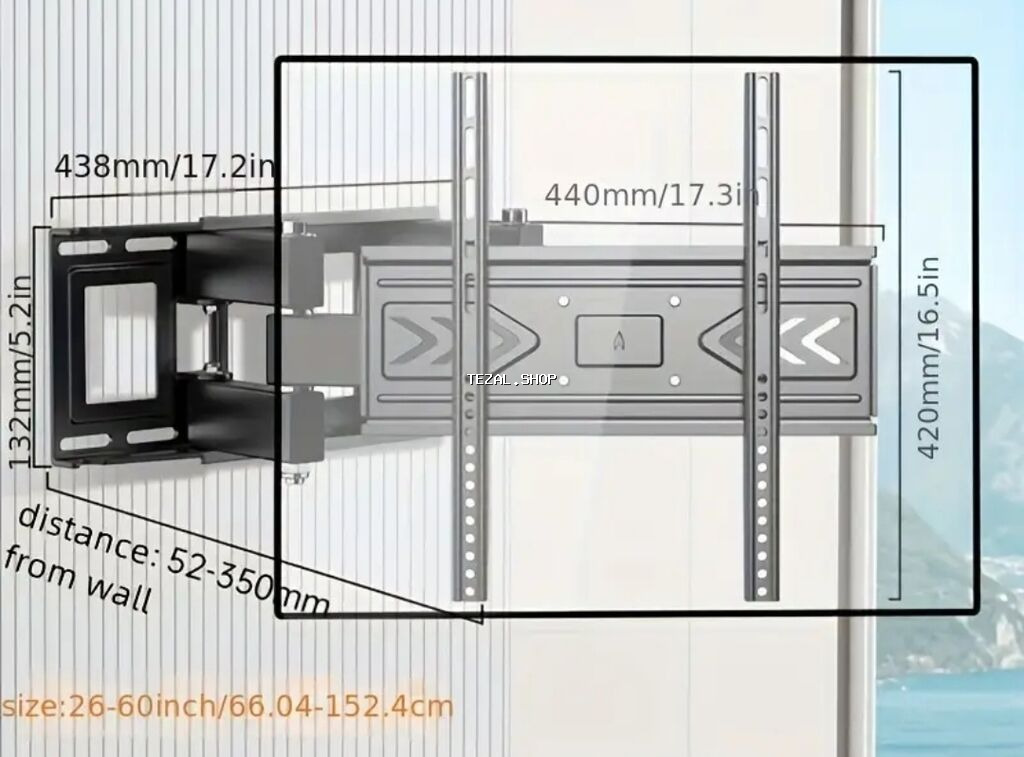 32-65 ledə kimi original möhkəm iki qollu televizor tutacağı
