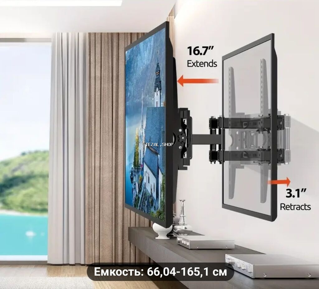 32-65 ledə kimi original möhkəm iki qollu televizor tutacağı - şəkil 5