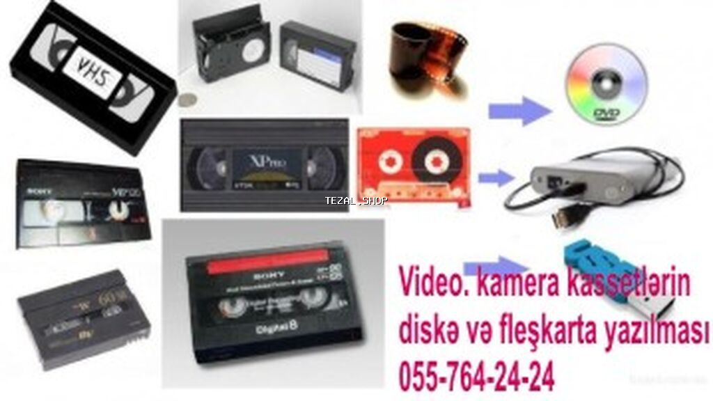 Video kassetdən diskə 1 ədəd video kassetin diskə yazilmasi.saatindan