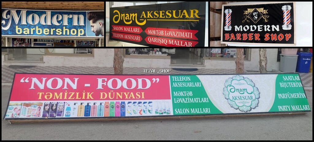 Reklam çərçivələri Ramana Şuşa şəhərciyindədi. Hamısı ayrı ayrı