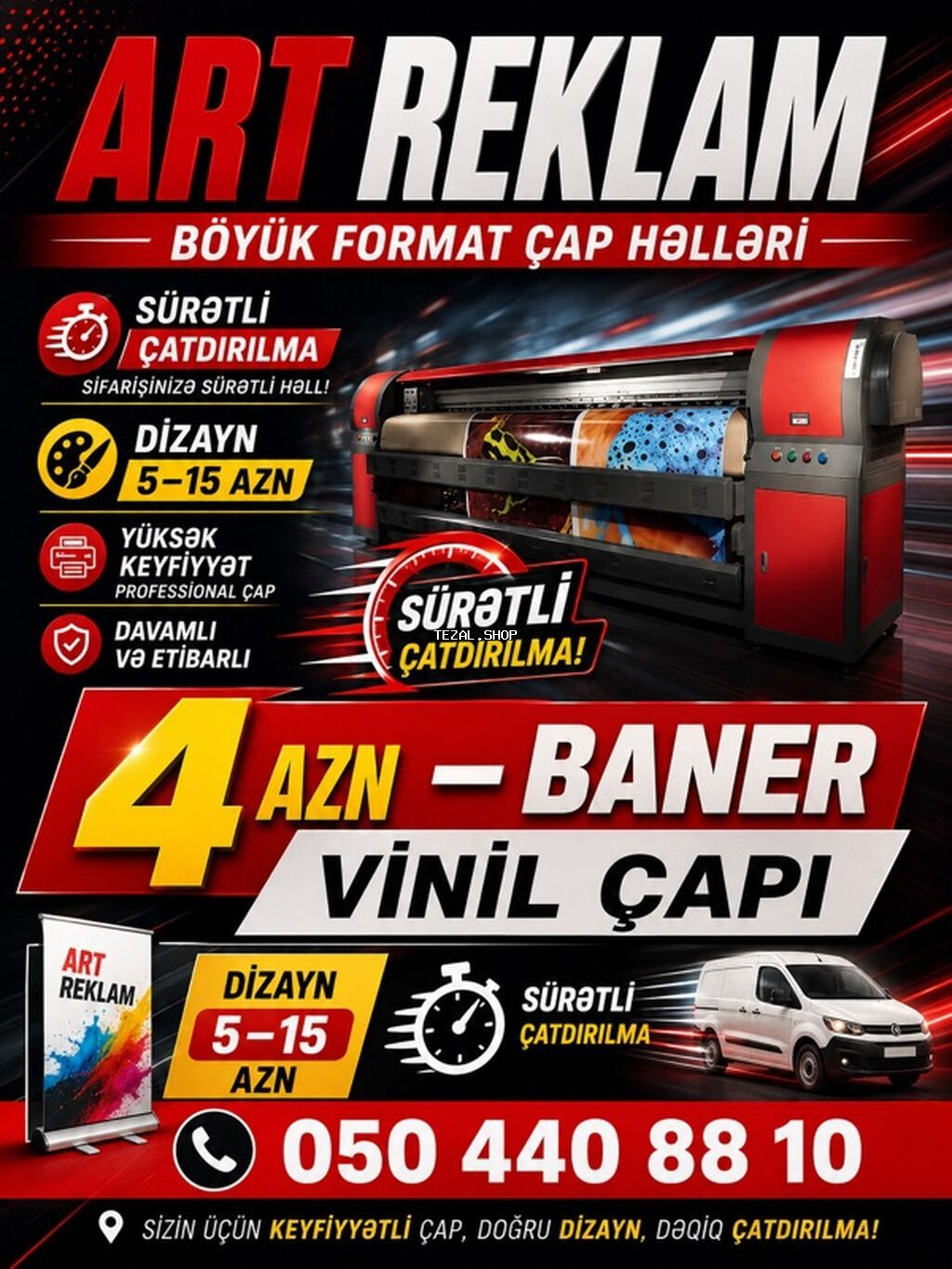 ART REKLAM – Böyük format çap həlləri - Baner və vinil çapı: 4 AZN -