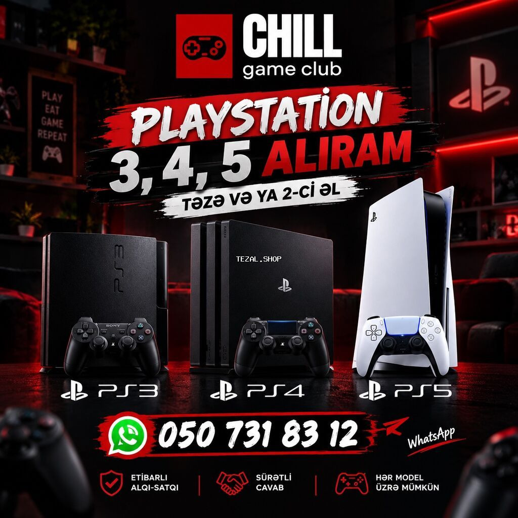 Her nov playstation konsollari aliriq.Yeni ve ya 2 ci el ferq etmir