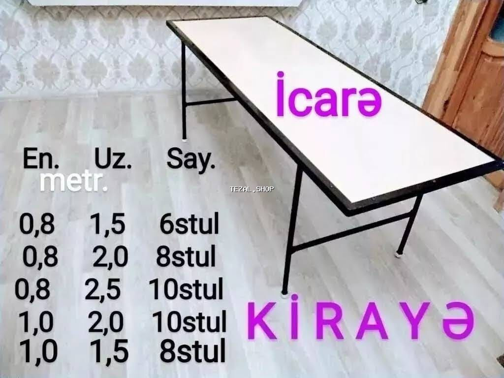 Masa və oturacaq icarəsi. Kirayə stol stul. Tədbirlər üçün. Ad - şəkil 2