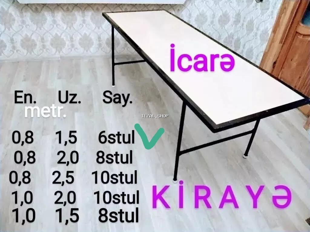 İCARƏ stol stul, KİRAYƏ masa və oturacaqlar Ad günləri, nişan, xına - şəkil 2