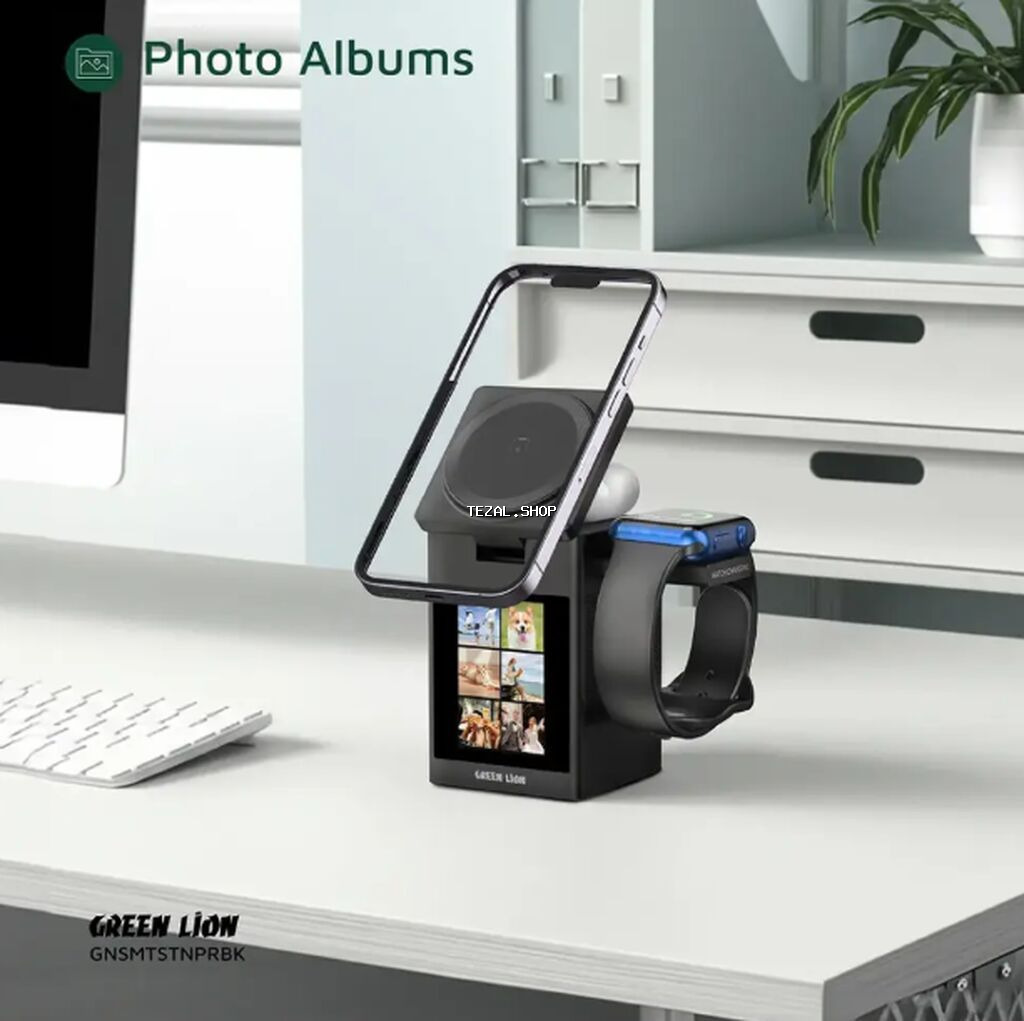 Green Lion Smart Station Pro, LCD sensorlu Ekranı, simsiz şarj - şəkil 2