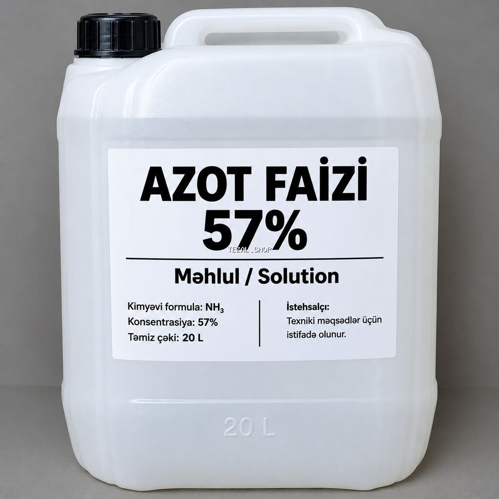 Azot faizi 57% – texniki məqsədlər üçün məhlul - Kimyəvi formula: NH3