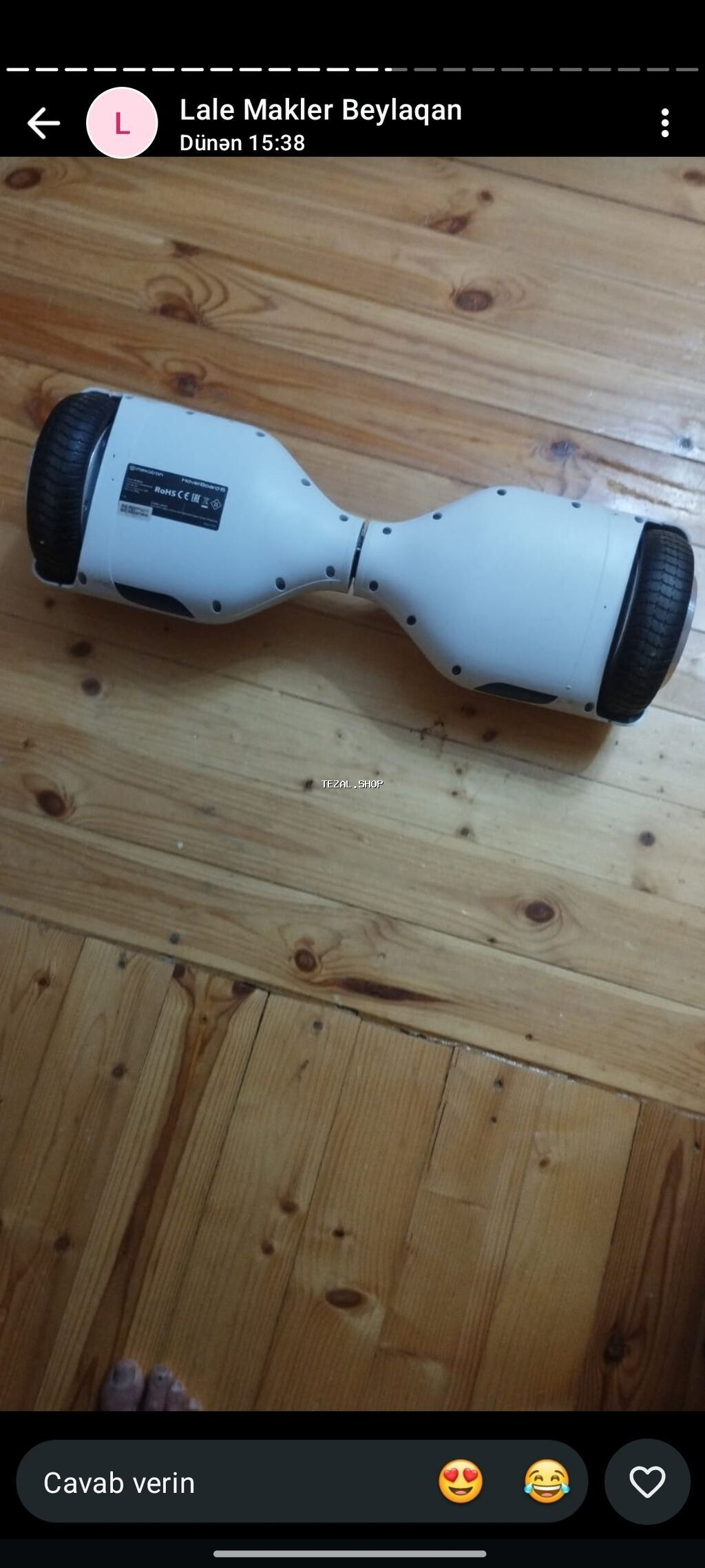 Elektrikli giroskuter (hoverboard) - Rəng: ağ korpus, qırmızı - şəkil 2
