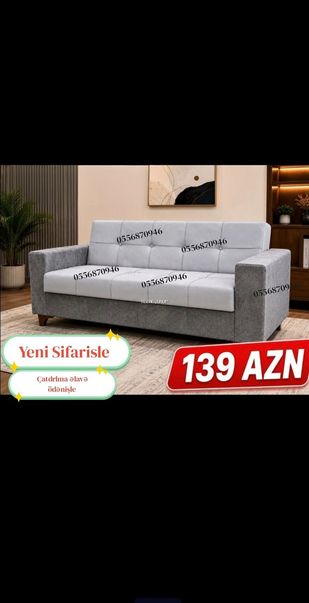 Divan, Yeni, Açılan, Bazalı, Parça, Ödənişli çatdırılma