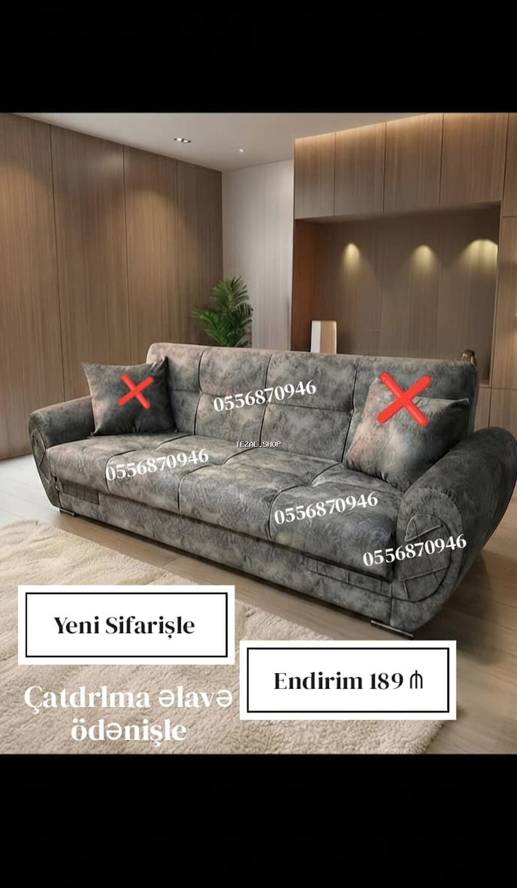 Divan, Yeni, Açılan, Bazalı, Parça, Ödənişli çatdırılma - şəkil 3