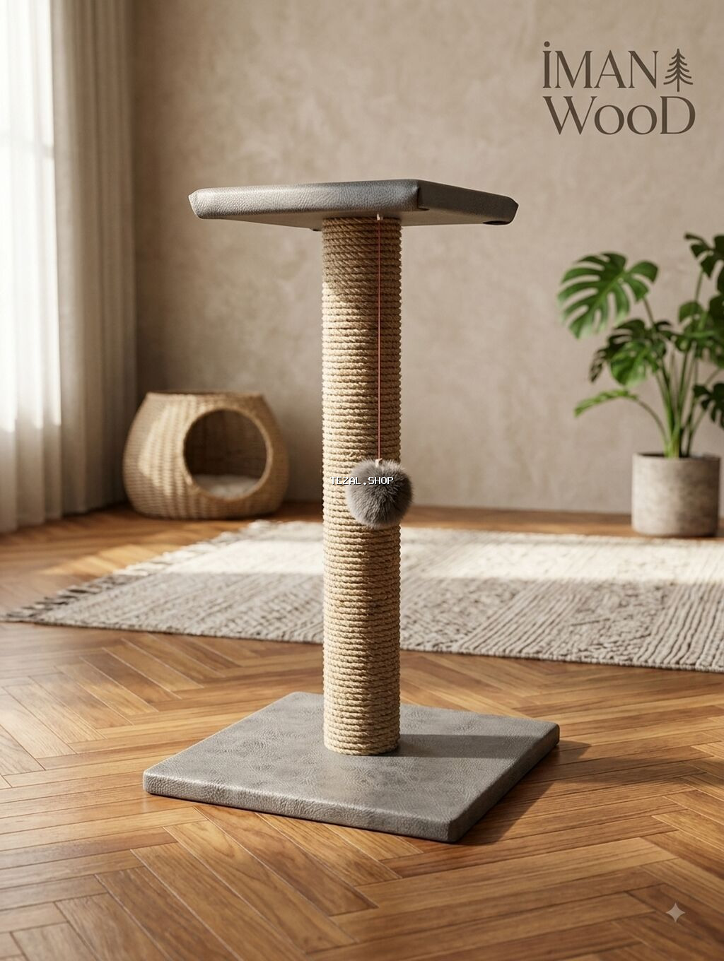 IMAN WOOD pişik dırmaşma və tirnəmə dirəyi(TƏZƏSİ) - Material