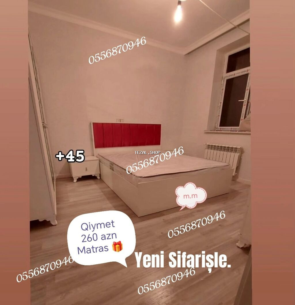 Yeni, İkinəfərlik çarpayı, Bazasız, Matras ilə, Siyirməsiz, Rusiya - şəkil 5