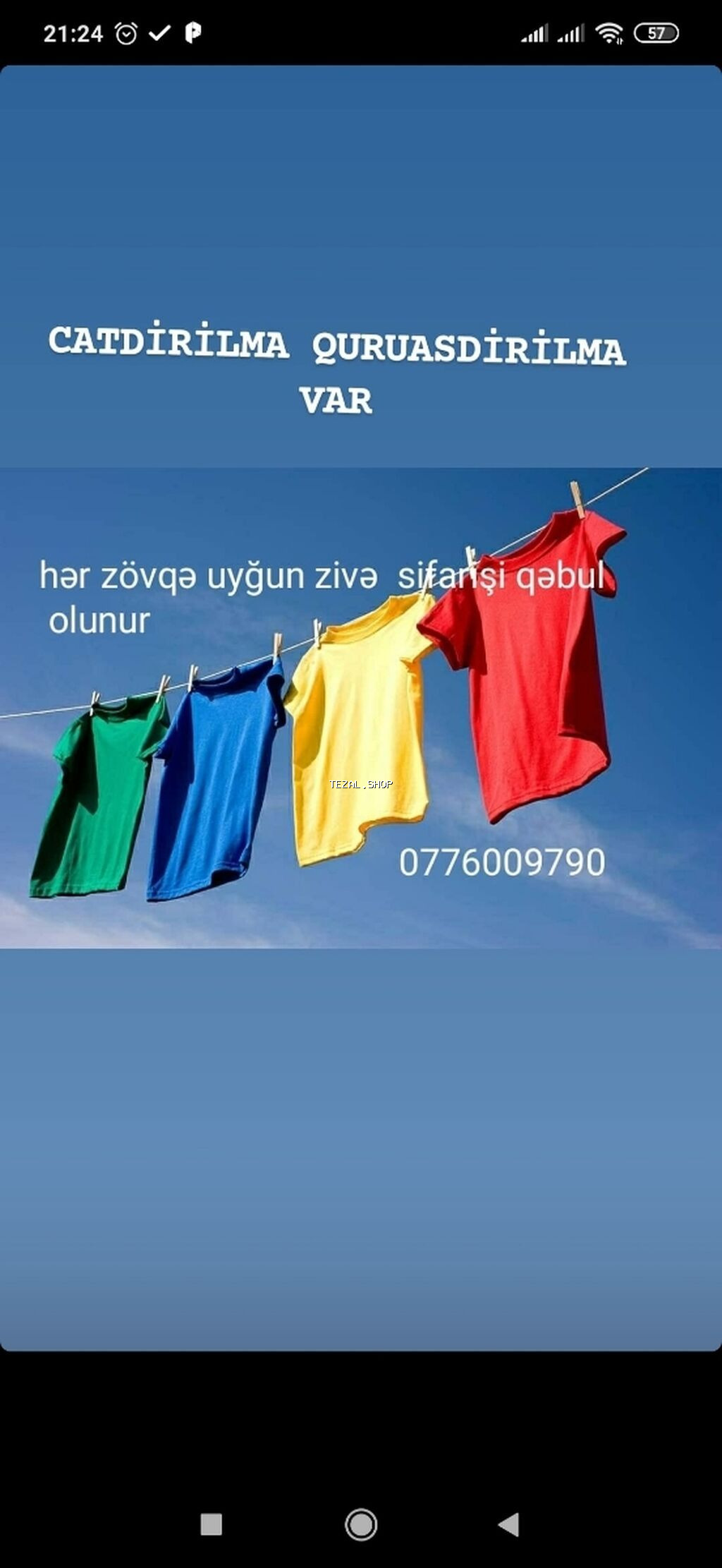 Paltar asılqan balkon pəncərə veya heyet məhəllədə sifariş lə